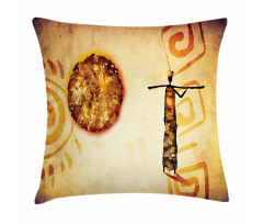 Brown Tribe Art Pillow Cover