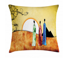 Tribe Facing Sunrise Pillow Cover