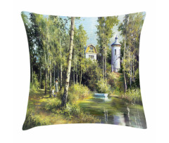 House in Forest Pillow Cover