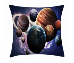Milky Way Planets Space Pillow Cover