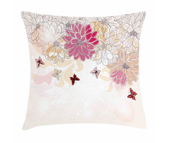 Spring Flower Butterfly Pillow Cover