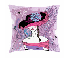 Floral Noble Lady Fashion Pillow Cover