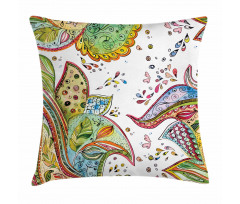 Leaves Flowers Hearts Pillow Cover