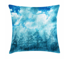 Grunge Sky Foggy Night Pillow Cover