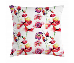 Blooming Tulip Poppy Pillow Cover