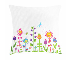Floral Cartoon Art Pillow Cover