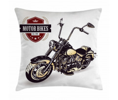Old Classic Motorcycle Pillow Cover