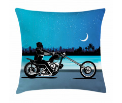 Chopper Motorcycle Pillow Cover