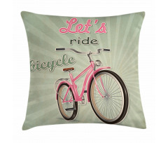 Retro Pop Art Bike Pillow Cover