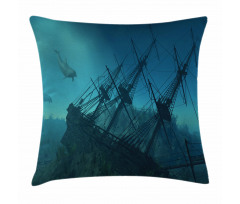Dolphins Ship Sea Pillow Cover