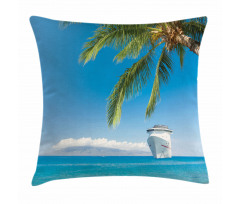 Cruise Ship Palm Tree Pillow Cover