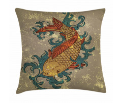 Koi Fish Art Pillow Cover
