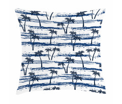 Romantic Sea and Palm Pillow Cover