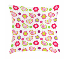 Flowers Heart Shapes Pillow Cover