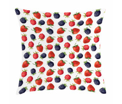 Strawberries Raspberry Pillow Cover