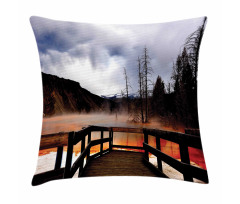 Hot Spring Scenery Pillow Cover