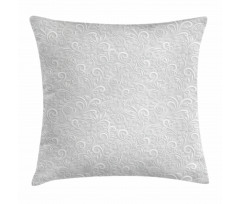 Curly Retro Floral Design Pillow Cover