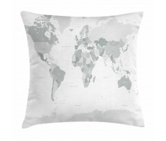 World Map Continent Earth Pillow Cover