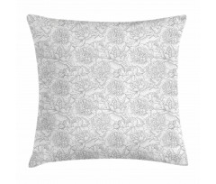 Peonies with Leaves Bud Pillow Cover