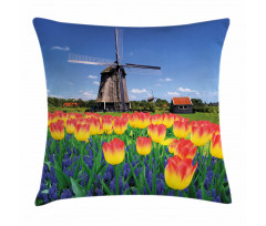Blooming Tulip Windmill Pillow Cover