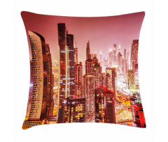 Dubai Night Cityscape Pillow Cover
