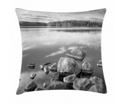 Rock in Lake Shore Pillow Cover