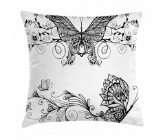 Butterfly Floral Pillow Cover