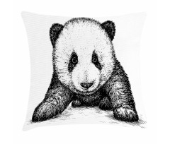 Baby Panda Bear Sketch Pillow Cover
