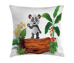 Baby Panda Posing Pillow Cover