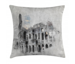 Colosseum Rome Sketch Pillow Cover