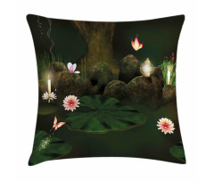 Mystic Forest with Candle Pillow Cover