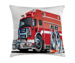 Fire Truck Rescue Team Pillow Cover