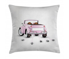 Just Married Cartoon Car Pillow Cover
