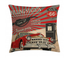 Retro Poster Effect Pillow Cover