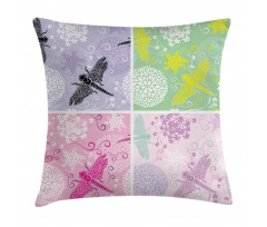 Dragonflies Dandelion Pillow Cover