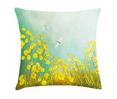 Daisies and Dragonflies Pillow Cover