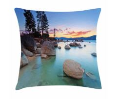 Romantic Lake Sunset Pillow Cover