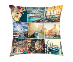 Venice Masks Canals Pillow Cover