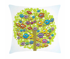 Canary Bird Fun Family Pillow Cover