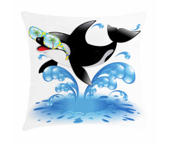 Whale with Sunglasses Pillow Cover