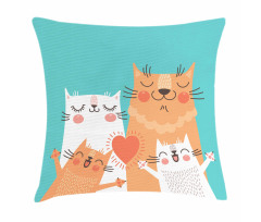 Kitty Couple Happy Pillow Cover