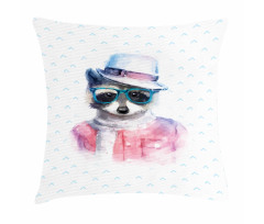 Retro Hipster Raccoon Pillow Cover
