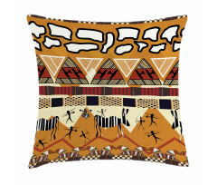Hunt Zebra Tribe Ethnic Pillow Cover