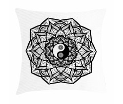 Ying Yang Black White Pillow Cover