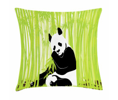 Panda in Bamboo Forest Pillow Cover