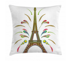 Eiffel Fireworks Pillow Cover