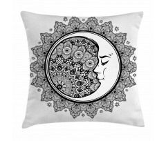 Mandala Moon Bohemian Pillow Cover