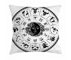 Black White Zodiac Pillow Cover