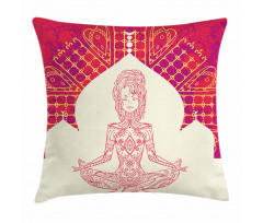 Mandala Meditation Girl Pillow Cover