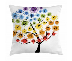 Yoga Tree with Chakras Pillow Cover